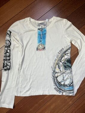NWOT L.A.M.B. Bicycle Wheel Long Sleeve Tee PRICE FIRM